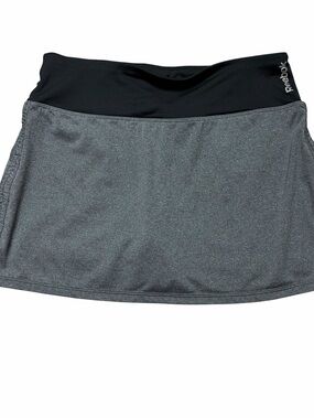 2010s Reebok Gray Black Athletic Mini Skirt Skort Lined Tennis Summer Sporty
